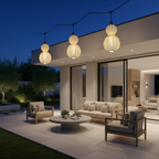 Natural Rattan Gourd Pendant Light — IP65 Indoor Outdoor E27 Warm White