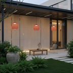 Natural Rattan Waterproof Outdoor Pendant Light — Warm Glow Hanging