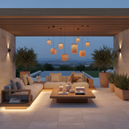 Natural Rattan Waterproof Outdoor Pendant Light — Warm Glow Hanging