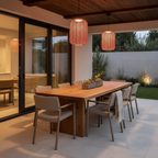 Natural Rattan Waterproof Outdoor Pendant Light — Warm Glow Hanging