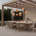 Natural Rattan Waterproof Outdoor Pendant Light — Warm Glow Hanging