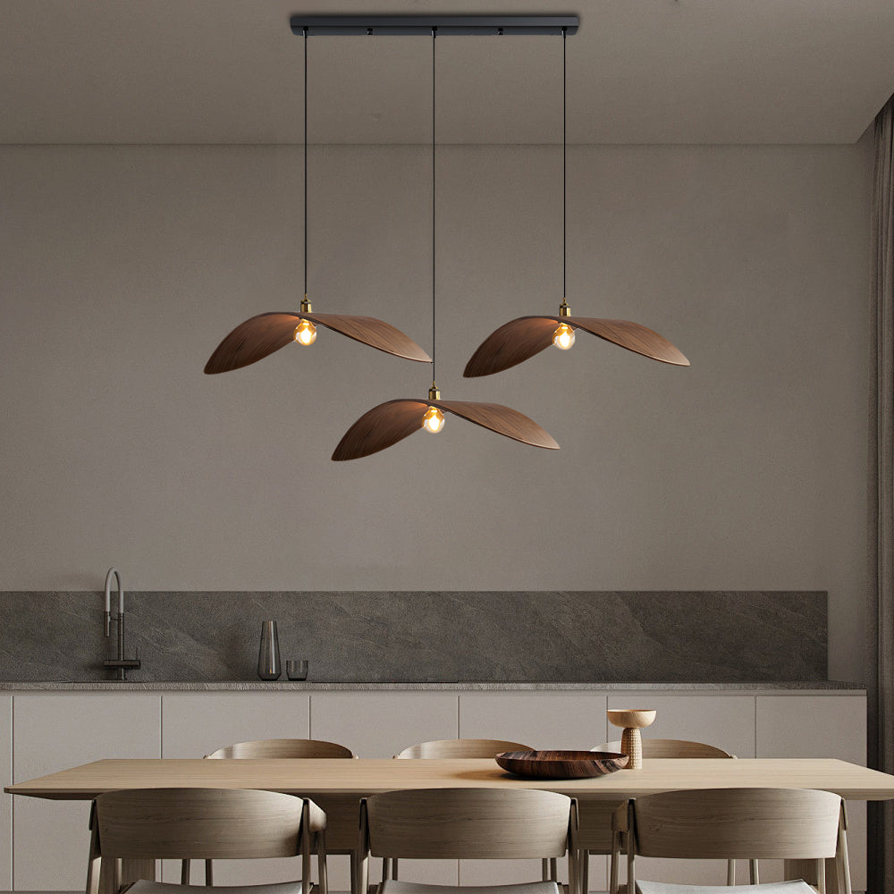 Natural Walnut Leaf 1-Light LED Kitchen Pendant — Wabi-Sabi Inspired