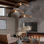 Natural Walnut Leaf 1-Light LED Kitchen Pendant — Wabi-Sabi Inspired