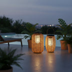 Rattan Solar Outdoor Lantern — Warm White Eco Friendly Portable Garden