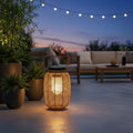 Rattan Solar Outdoor Lantern — Warm White Eco Friendly Portable Garden
