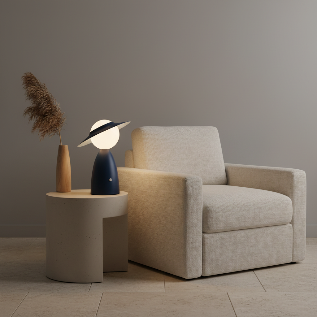 Red Scarecrow Creative Cordless LED Accent Table Lamp — Portable Bedside