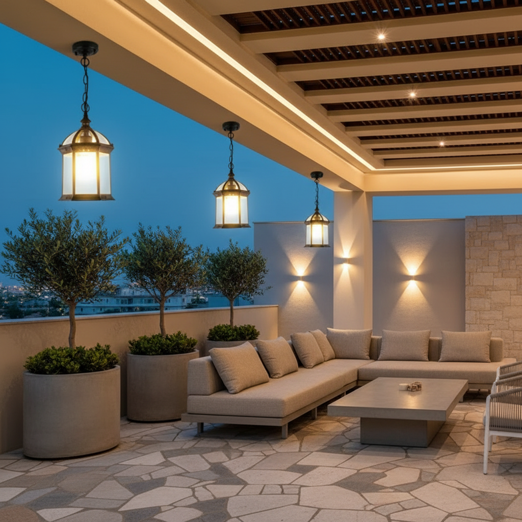 Retro Aluminium Outdoor Wall Light — IP54 E27 Ceiling or Pendant Style