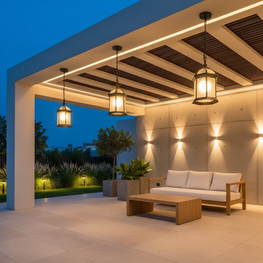 Retro Aluminium Outdoor Wall Light — IP54 E27 Ceiling or Pendant Style