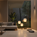 Retro Modern Metal Solar Outdoor Lantern — Dual Power Standing Garden