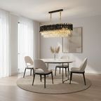 Round Crystal Luxury Chandelier — Dimmable Warm White Modern Interior