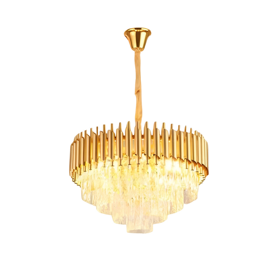 Round Crystal Luxury Chandelier — Dimmable Warm White Modern Interior