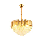Round Crystal Luxury Chandelier — Dimmable Warm White Modern Interior