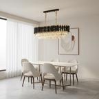 Round Crystal Luxury Chandelier — Dimmable Warm White Modern Interior