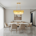 Round Crystal Luxury Chandelier — Dimmable Warm White Modern Interior