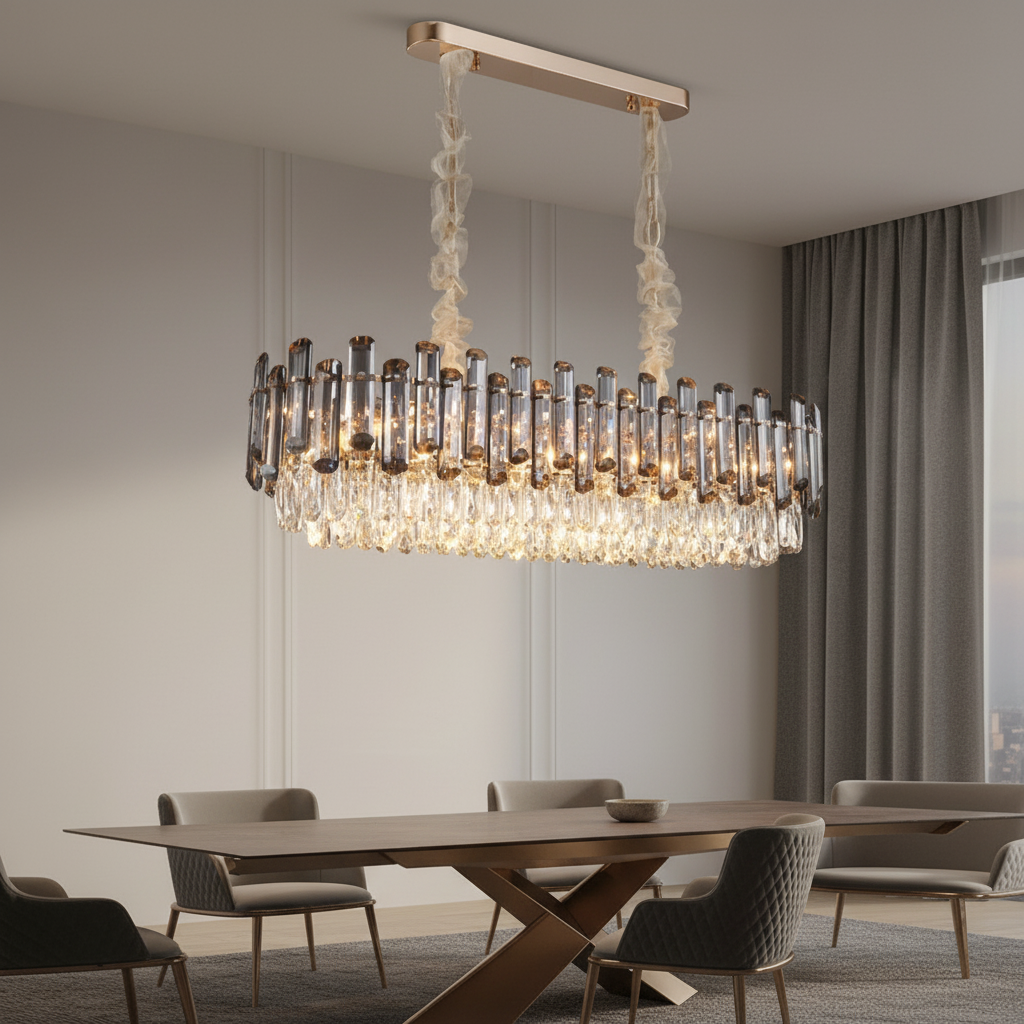 Round Crystal Multi-Light Chandelier — Gold Metal Luxury Drum Ceiling