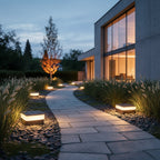 Round Solar Garden Stake Lights — Warm Ambient LED Decorative Pathway