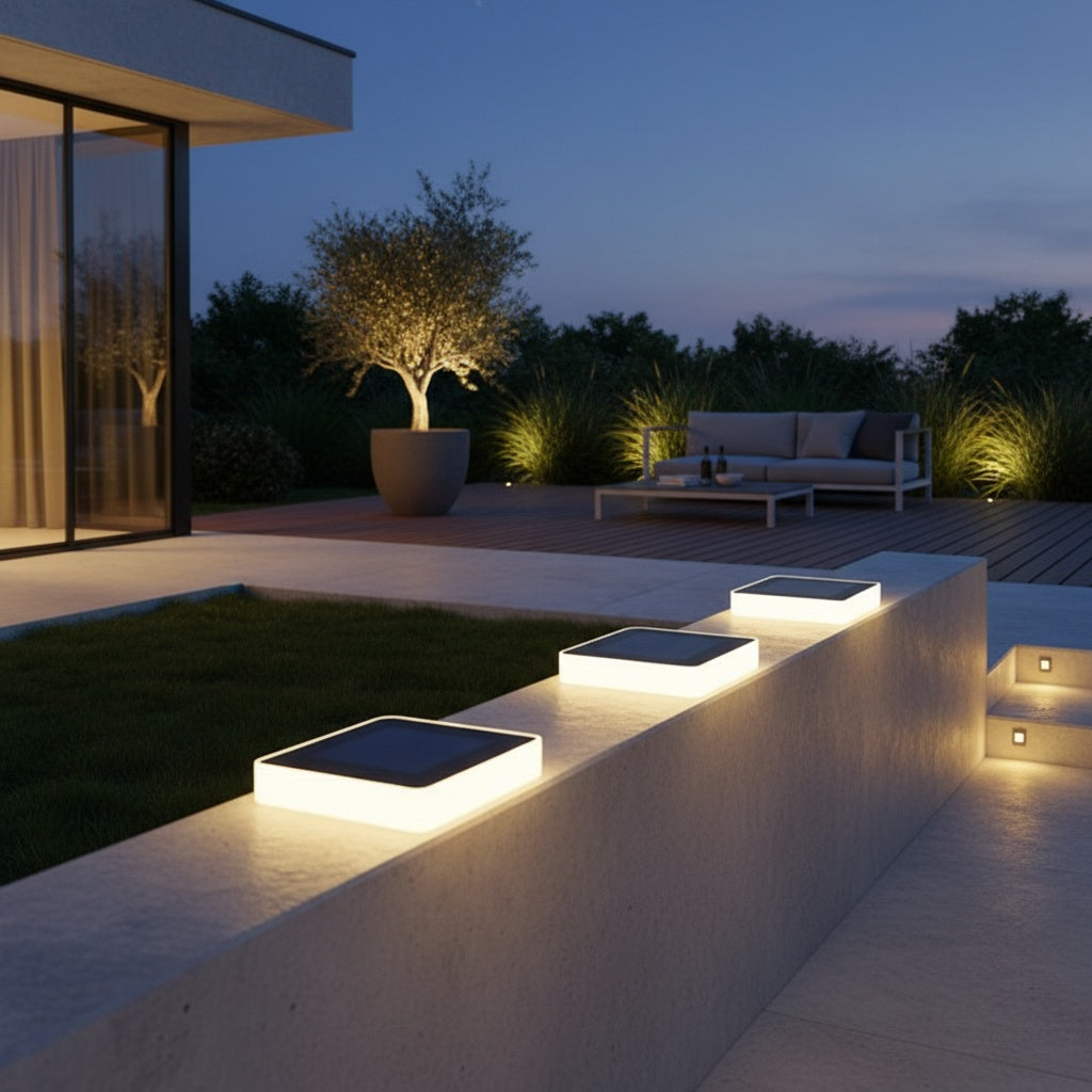 Round Solar Garden Stake Lights — Warm Ambient LED Decorative Pathway