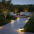 Round Solar Garden Stake Lights — Warm Ambient LED Decorative Pathway