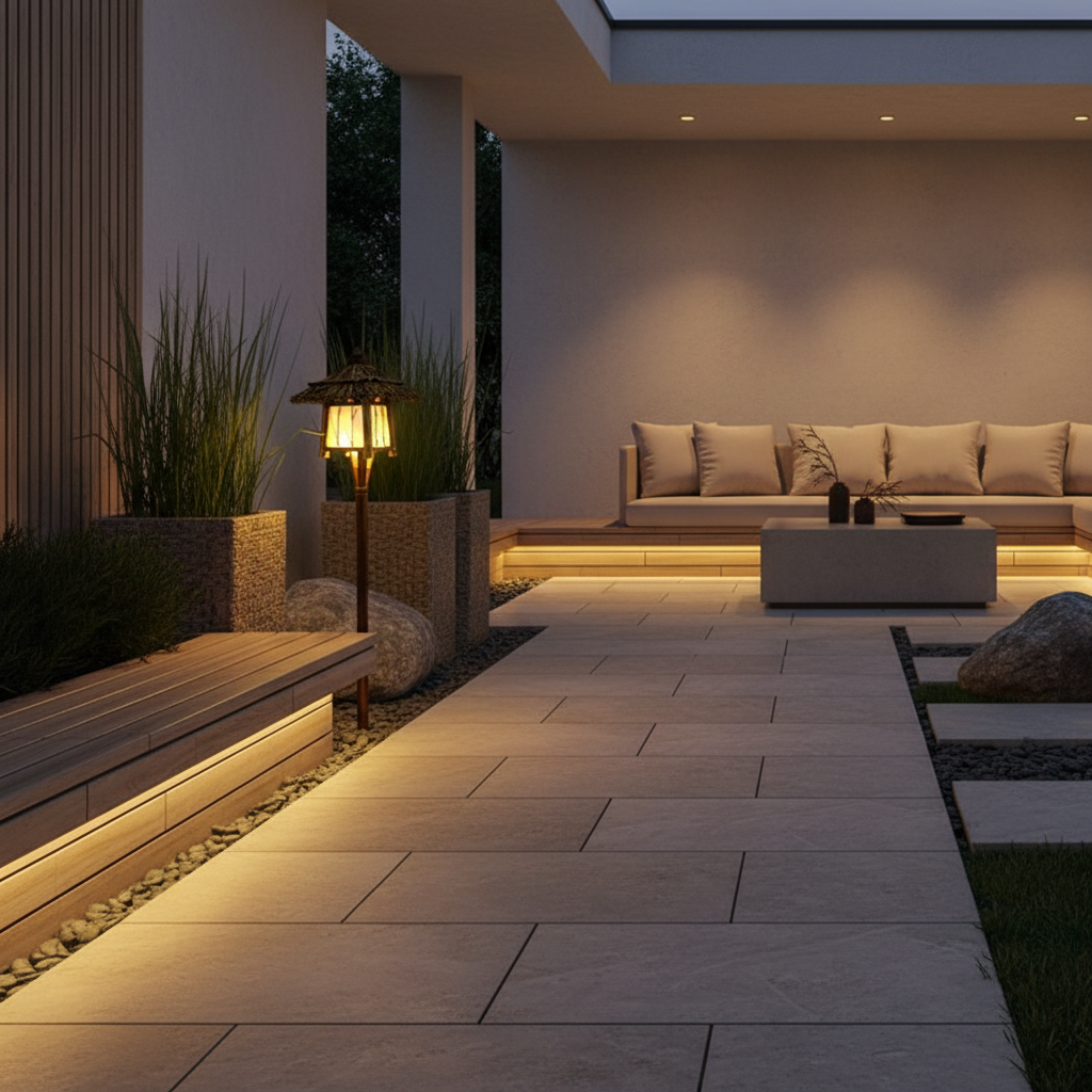 Rustic Bamboo Outdoor Pendant Wall Light — Modern LED Garden Patio