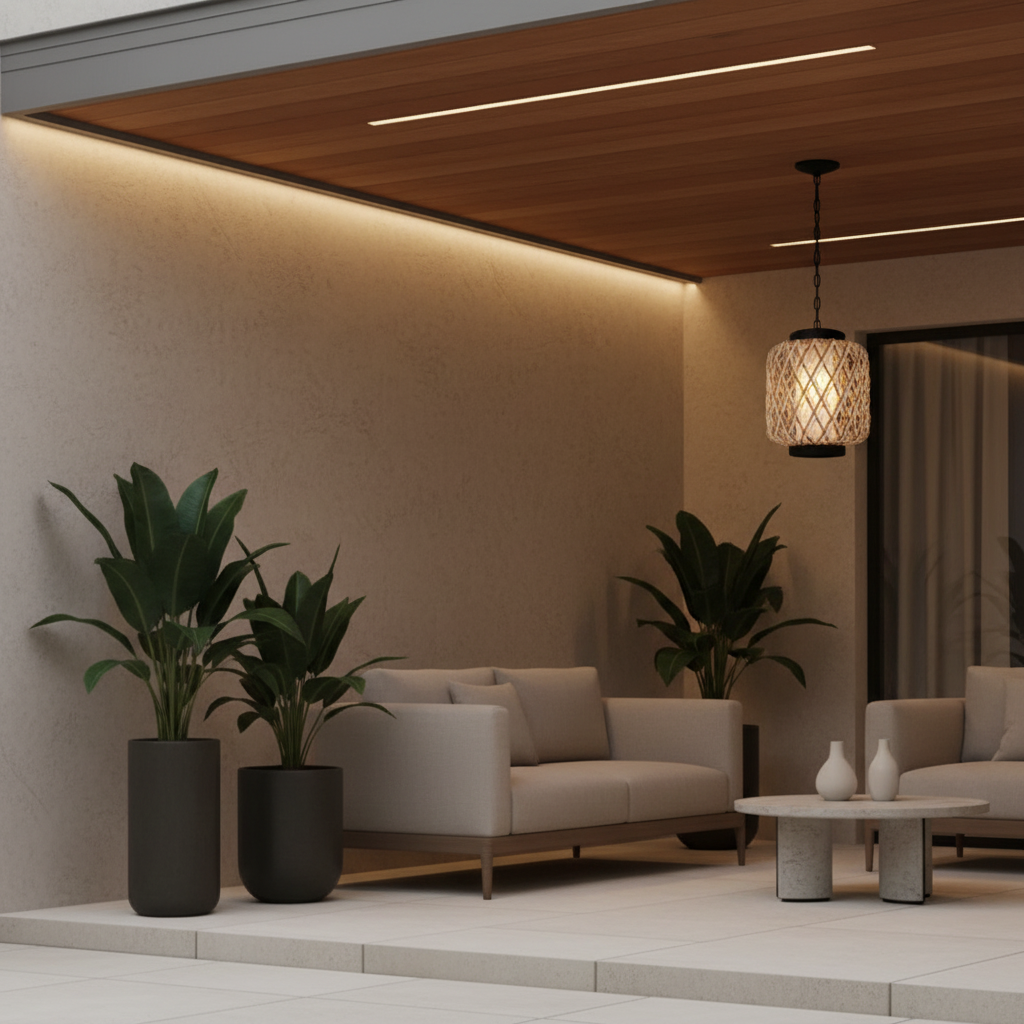 Rustic Rattan Outdoor Pendant Light — E27 Compatible Corridor Hanging