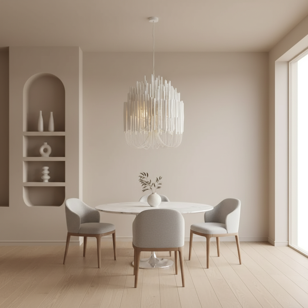 Rustic Wooden Candlestick E14 Chandelier — Adjustable Chain Retro Style