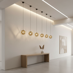 Silver Geometric Metal Shade Pendant Light — Contemporary Kitchen LED