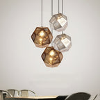 Silver Geometric Metal Shade Pendant Light — Contemporary Kitchen LED