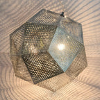 Silver Geometric Metal Shade Pendant Light — Contemporary Kitchen LED