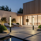 Solar Aluminium Garden Bollard Light — Weatherproof Modern Pathway