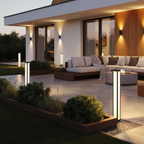 Solar Aluminium Garden Bollard Light — Weatherproof Modern Pathway