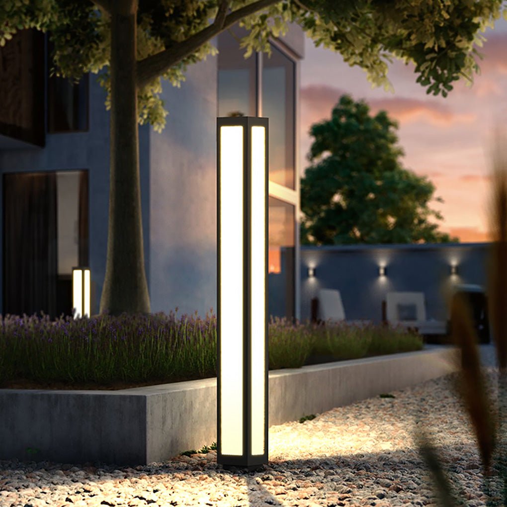 Solar Aluminium Garden Bollard Light — Weatherproof Modern Pathway