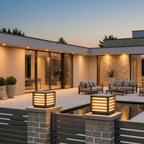 Solar Aluminium Outdoor Wall Light — IP54 Warm Ambient Hardwired Option