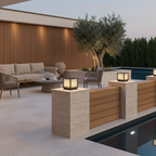 Solar Aluminium Outdoor Wall Light — IP54 Warm Ambient Hardwired Option