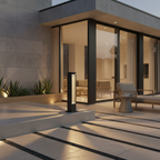Solar Aluminium Outdoor Wall Light — IP54 Warm Ambient Hardwired Option