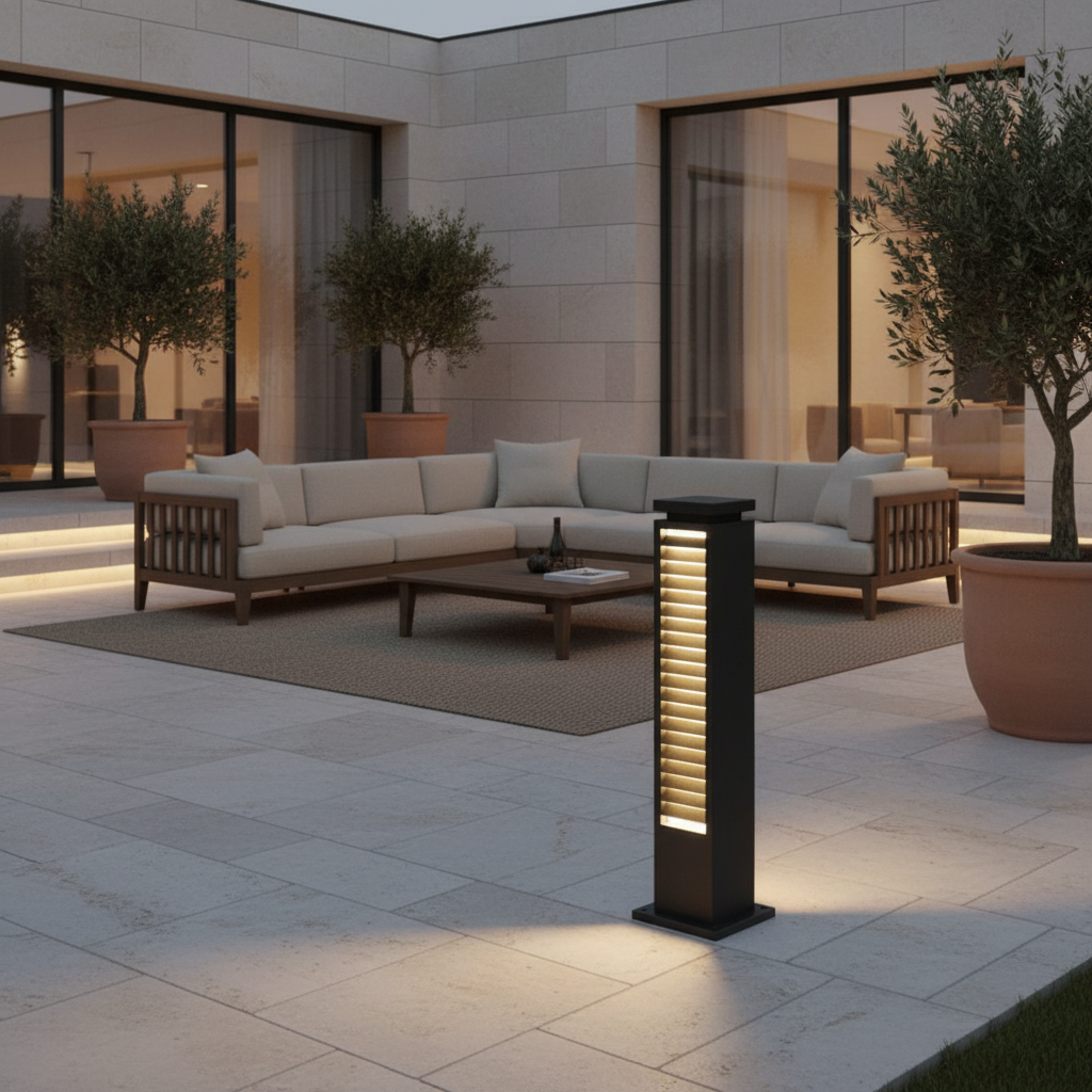 Solar Aluminium Outdoor Wall Light — IP54 Warm Ambient Hardwired Option