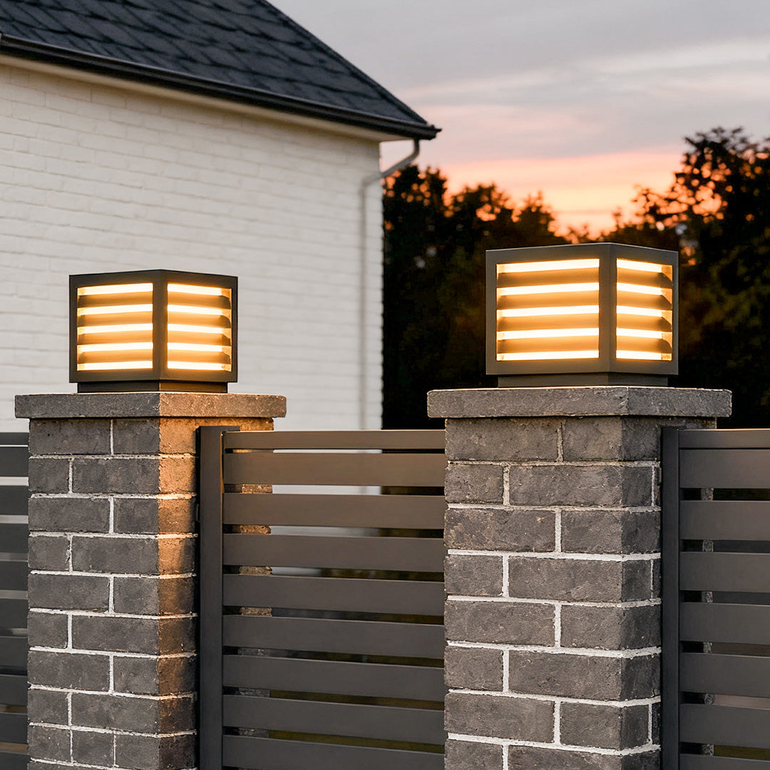 Solar Aluminium Outdoor Wall Light — IP54 Warm Ambient Hardwired Option