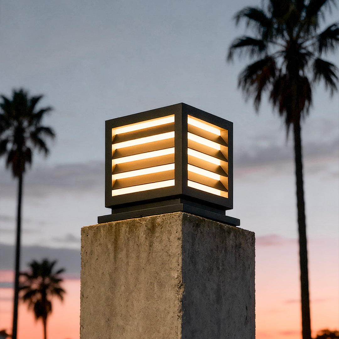 Solar Aluminium Outdoor Wall Light — IP54 Warm Ambient Hardwired Option