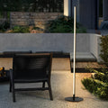 Solar Black Aluminium Linear Outdoor Floor Lamp — IP65 LED Garden Light