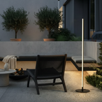 Solar Black Aluminium Linear Outdoor Floor Lamp — IP65 LED Garden Light