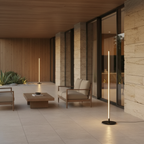 Solar Black Aluminium Linear Outdoor Floor Lamp — IP65 LED Garden Light