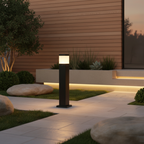 Solar COB LED Garden Bollard Driveway Light — IP65 Aluminium Fixture