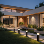Solar COB LED Garden Bollard Driveway Light — IP65 Aluminium Fixture