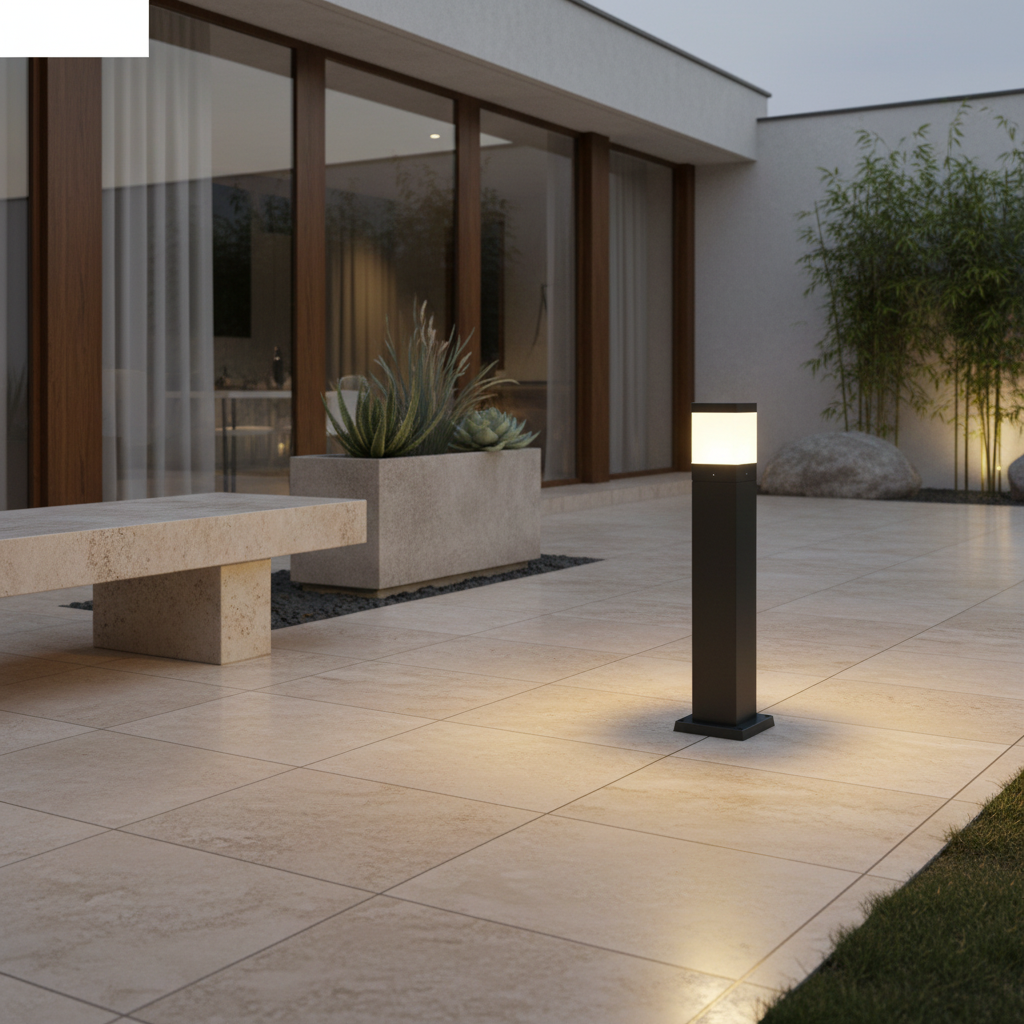 Solar COB LED Garden Bollard Driveway Light — IP65 Aluminium Fixture