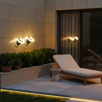 Solar Garden Disk Stake Lights — Set of 4 Adjustable Warm White