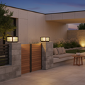 Solar Glass Shade Outdoor Pillar Light — IP65 Die-Cast Aluminium Hardwired