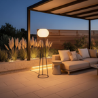 Solar Globe Shade Adjustable Colour Metal Outdoor Garden Floor Lamp
