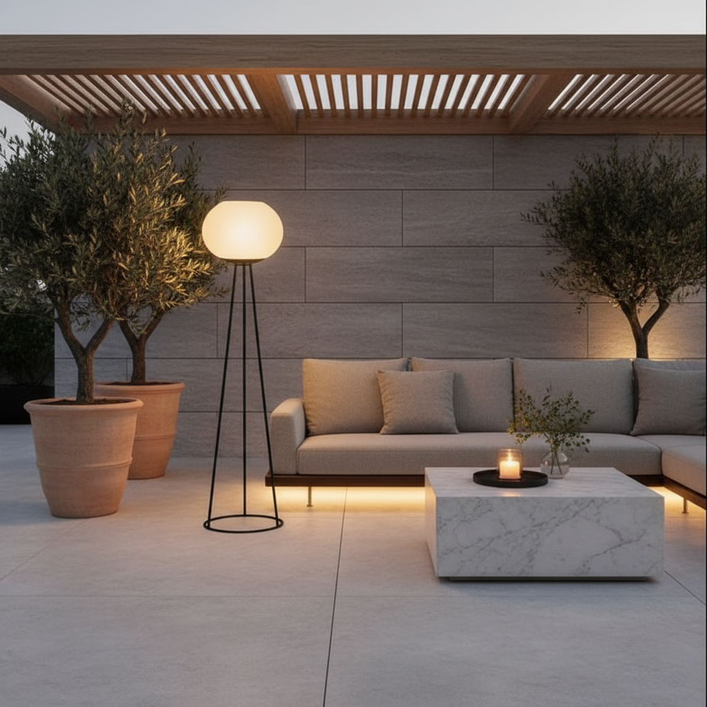 Solar Globe Shade Adjustable Colour Metal Outdoor Garden Floor Lamp