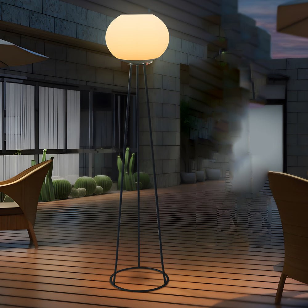 Solar Globe Shade Adjustable Colour Metal Outdoor Garden Floor Lamp
