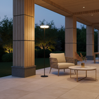 Solar Halo Outdoor Garden Floor Lamp — Dual Charging Adjustable Height