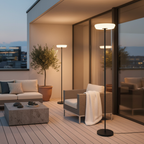 Solar Halo Outdoor Garden Floor Lamp — Dual Charging Adjustable Height